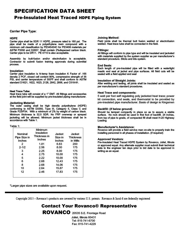 FHDPE x HDPE Heat Trace System